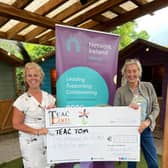 Anne Healy, President of Network Ireland Kilkenny, presenting Angela Hayes, founder of Teac Tom, with a cheque for €5,240 on behalf of the Network's members