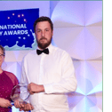 Claire Bailey Archibald, Area Sales Manager of Germinal,  and award-winner Martin Ryan