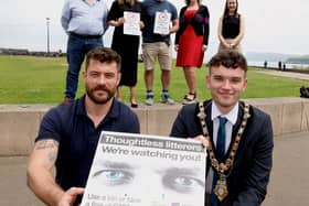 The Mayor of Causeway Coast and Glens, Councillor Ciarán McQuillan joins Council’s Environmental Warden Ben Callan for the recent Northern Ireland Environmental Quality Forum in Ballycastle