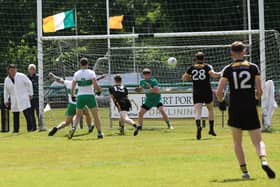 Finn Ward scores Malin's first goal against Aodh Ruadh Picture: nwpresspics