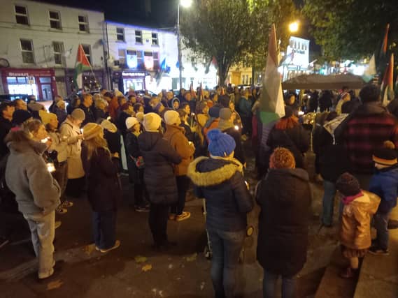 A vigil in support of Palestinians in Naas last November
