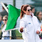 Rachael Blackmore acting as Umpire at Hurling for Cancer Research