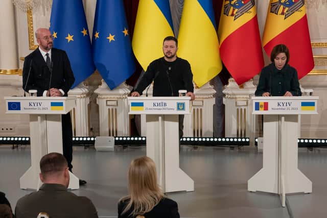 A few hours later, Moldova, which applied to join the EU after Russia’s invasion of Ukraine in February 2022 and was granted candidate status four months later, will take part in a separate intergovernmental conference to officially launch its own accession process.