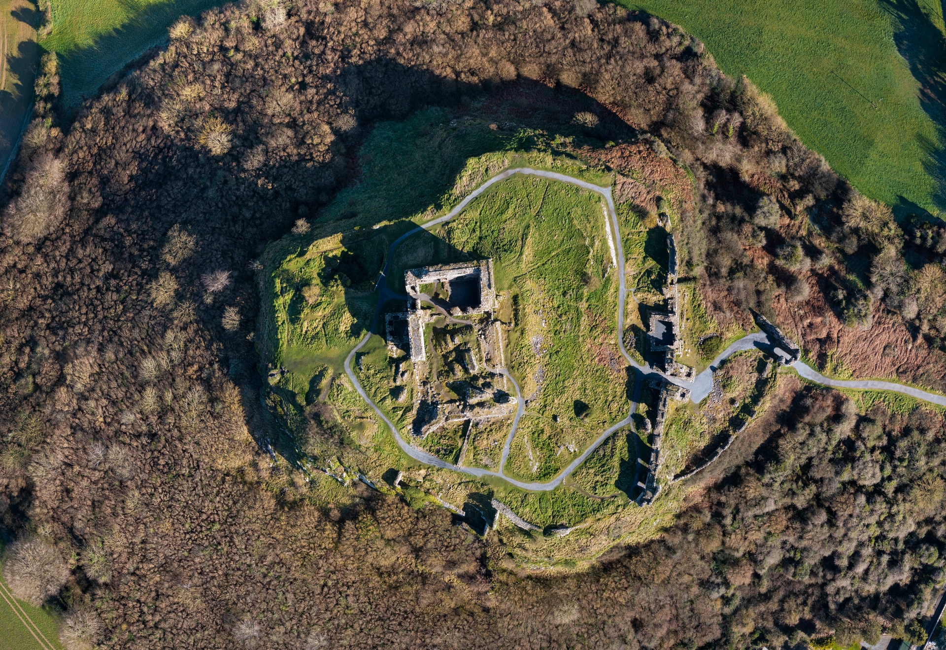 Aerial drone view of the Rock of Dunamase. Pic: National Monuments Service