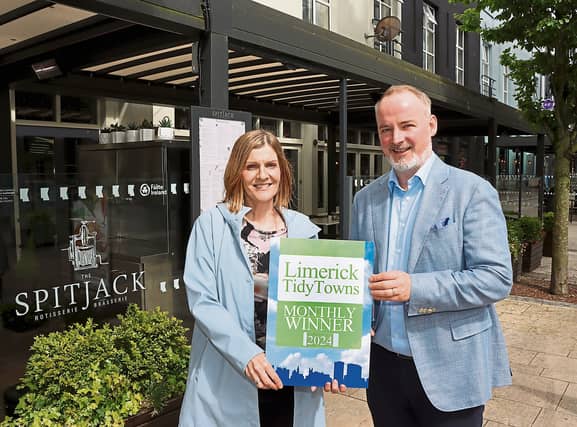 Maura O’Neill, Limerick City Tidy Towns with Richard Gavin, The Spitjack Restaurant | PICTURE: Adrian Butler