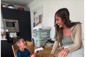 Laurie Flanagan and thrilled son, Charlie I PICTURE: TikTok