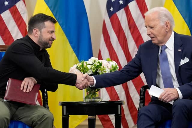 Before flying to Normandy, Mr Biden sat down with Ukrainian President Volodymyr Zelensky on Friday in Paris, where he stressed the US commitment to Ukraine in the face of Russia’s invasion and for the first time publicly apologised to the Ukrainian people for a months-long congressional hold-up in American military assistance that let Moscow make battlefield gains.