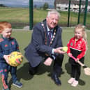 Mayor, Councillor Steven Callaghan with Zoe Carney and Frankie McDaid at the official opening of the new facility.