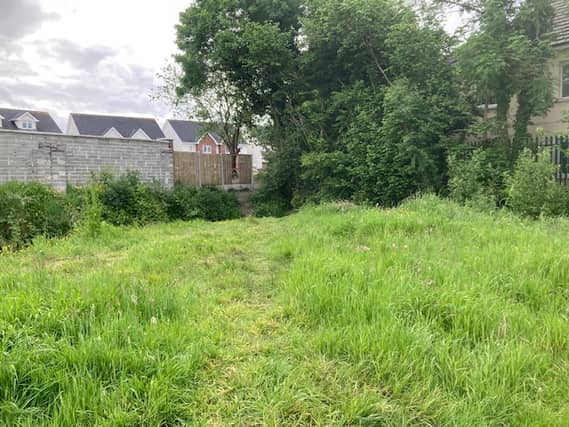 The broken fence leading to the football pitches in Portlaoise