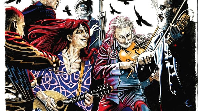Some of the intricate Barry Britton designs on the 2024 Ballyshannon Folk Festival Poster