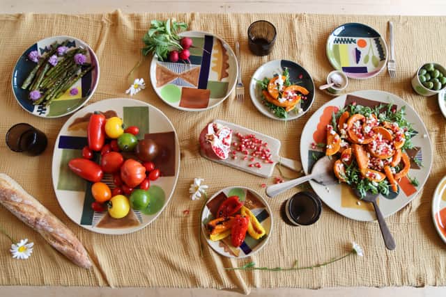 1. Donna Wilson Ceramics & Tableware, Bouquet Garni Dinner Plate (top right), £38, Spring Oak Platter (top centre), £75, rest of items from a selection