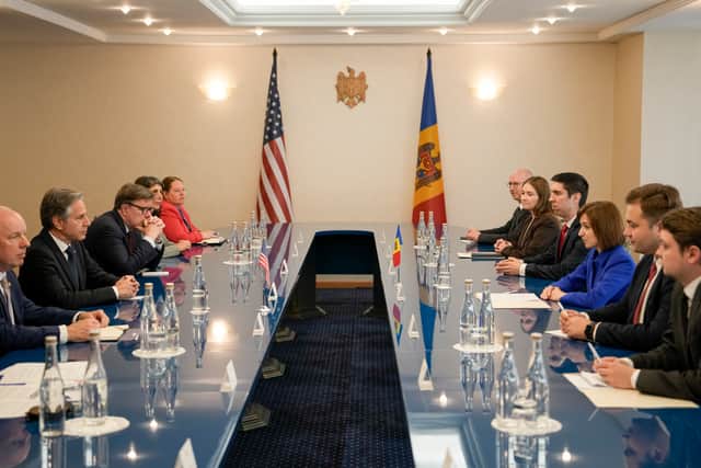 Mr Blinken opened a short visit to eastern Europe with a stop in Chisinau, Moldova’s capital, where he announced the assistance at a news conference with President Maia Sandu.