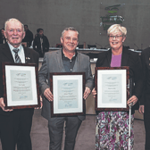 Mayor Gerald Mitchell with Patrick English, Anthony O'Donnell and Marguerite Quinn at County Hall