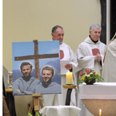 Archbishop Kieran O’Reilly SMA Receives the relics of Conventional Franciscans, Zbigniew Strzalkowski OFM Conv, and Michal Tomaszek OFM Conv. Which arrived at the Church of St Joseph and St Brigid, Bo