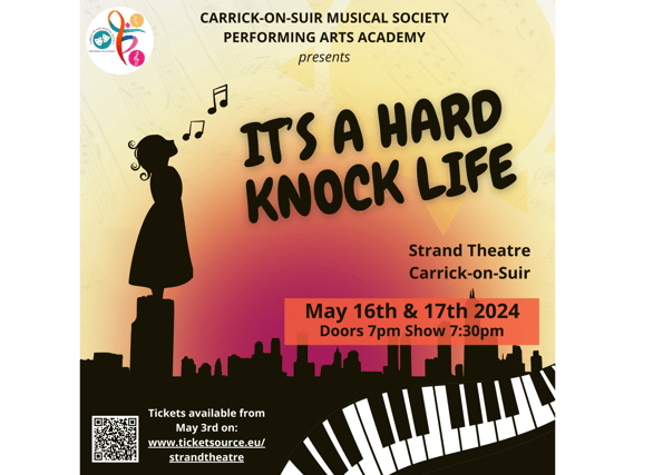 A poster advertising Carrick-on-Suir Musical Society's Performing Arts Academy's annual show