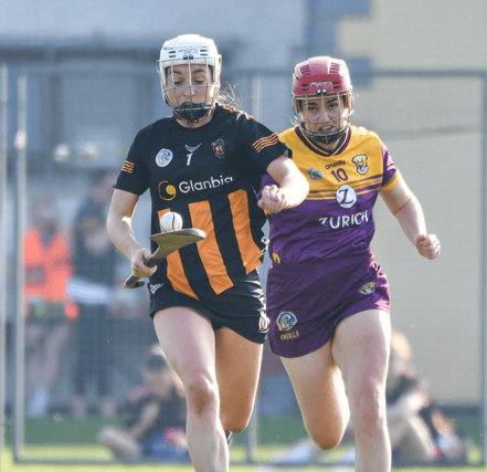 Kilkenny’s Miriam Bambrick gets away from Wexford’s Anais Curran. Picture: Billy Culleton