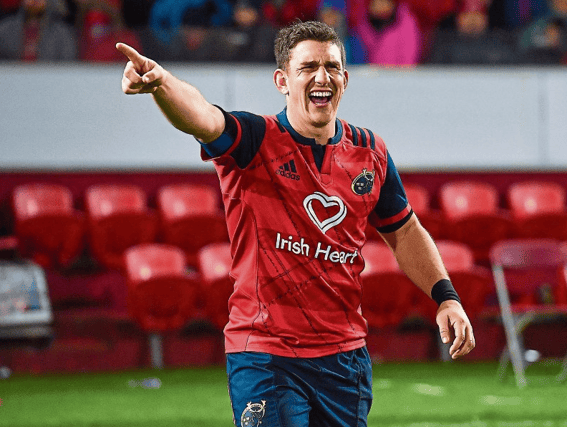 Ian Keatley in the red of Munster