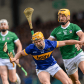 Tipperary’s Sean Hayes struggles to get away from Limerick’s Tom Morrissey during last Sunday’s game at the TUS Gaelic Grounds. Picture: Tom Beary/Sportsfile