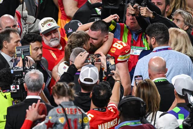 The pop star began a high-profile romance with NFL star Kelce last year, with her rushing the field at the Super Bowl to kiss him after his third victory in five years, and recently attending the Coachella music festival together.