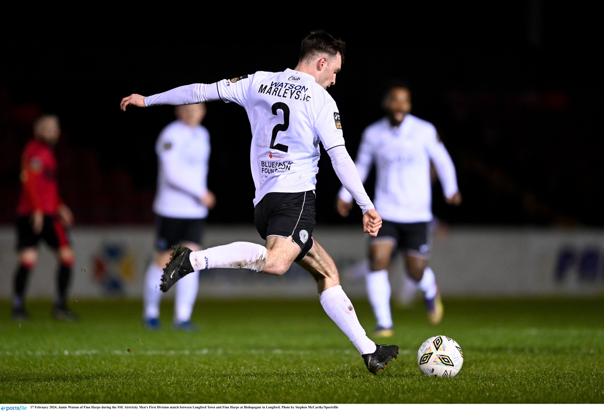 Jamie Watson in action for Finn Harps against Longford Town