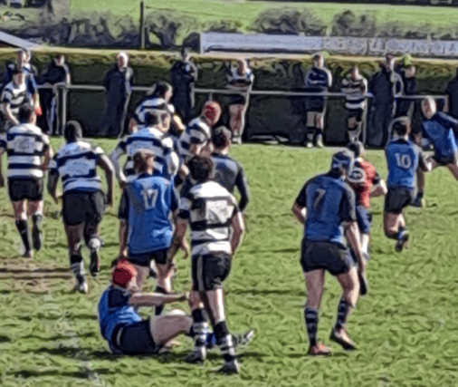 Action from last Sunday's Munster Junior Cup clash between Kilfeacle and Thurles at Morrissey Park, Kilfeacle. Pic: Denis Wade