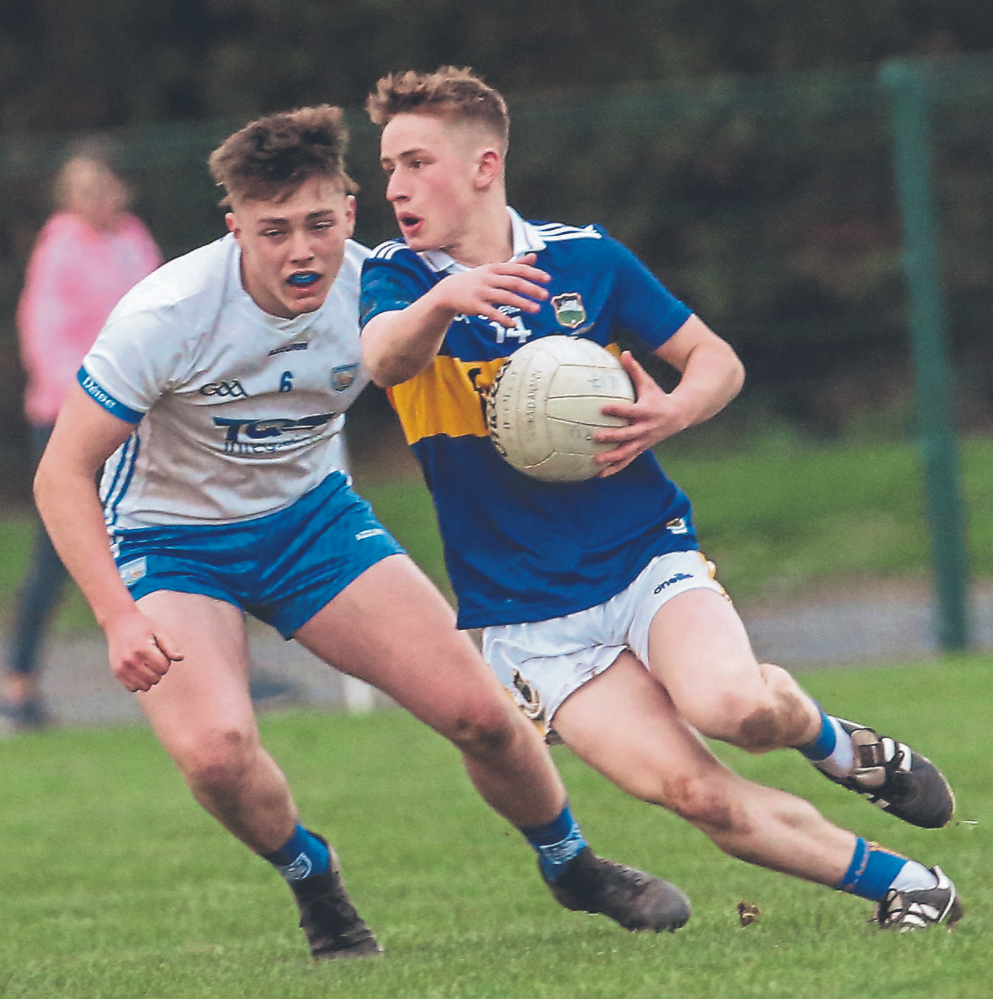St Patrick's (Drangan/Cloneen) Daithí Hogan in action for the Tipperary minors last year. Tipperary under 20 footballers play Cork this evening in the Munster Championship
