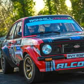 Mark Alcorn and John O'Donnell in their Ford Escort Mk2 during the Corrib Oil Galway International Rally. Photo: Philip Fitzpatrick/Sportsfile