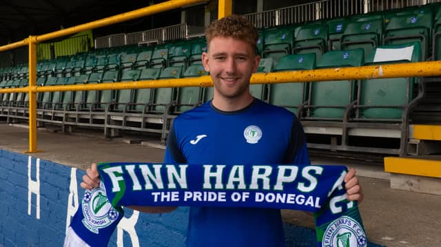 Max Hutchison suffered an ankle injury just before half-time against Kerry FC in Finn Park last night