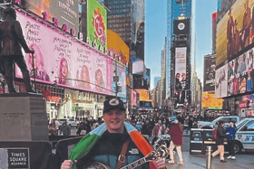 Drangan man Gavin Strappe has returned to the Grand Ole Opry in Nashville, Tennessee, with the band Jigjam for a performance today, Wednesday, April 3.
