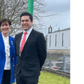 Councillor Andrew McGuinness pictured with Minister for Education Norma Foley