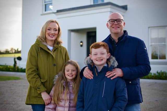 Charlene and Alan live in a period-inspired new build home in Co. Antrim with their two young children.   