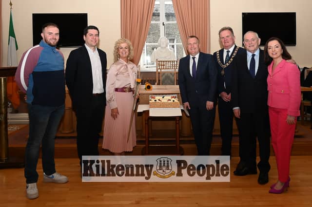 Kalem Hogan, Cllr Andrew McGuinness, Angela Hayes, Minister Michael McGrath, Mayor Joe Malone, John McGuinness T.D. and Cllr Deirdre Cullen PICTURE Vicky Comerford