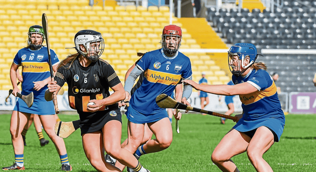 Kilkenny’s Niamh Deely in action against Tipperary’s Eimear McGrath during Saturday’s league clash. Picture: Billy Culleton