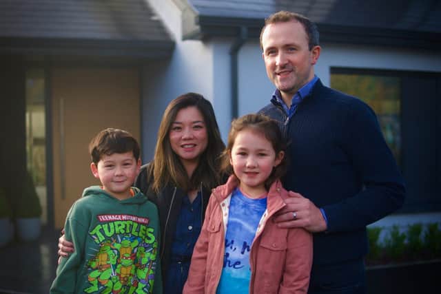 Rebecca and Eamonn live in a renovated 1950’s bungalow with their two young children in Co. Offaly.