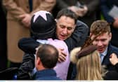 Rachael Blackmore with Henry De Bromhead yesterday, Photo: Sportsfile