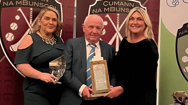 Manus O'Donnell receiving the Pat Trainor Award