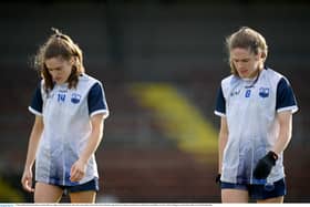 Waterford players Emma Murray, right, and Katie Murray after their side's defeat in the Lidl LGFA National League Division 1 Round 5 match between Waterford and Dublin PIC: Sportsfile