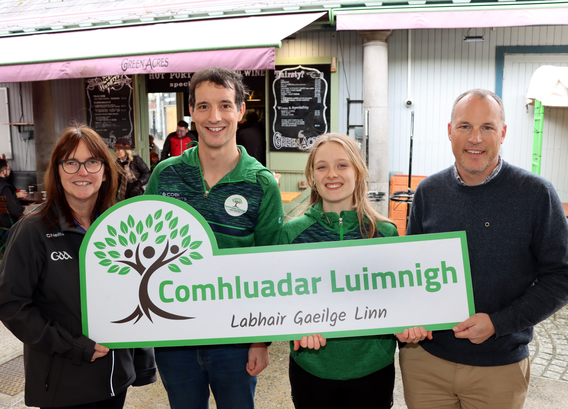 Aedin Ni Bhriain, Denis Kelly, Ava Nic Searraigh and Breandan OhAnnaidh the Seachtain na Gaeilge festival launch by Comhluadar Luimnigh I PICTURE: Adrian Butler