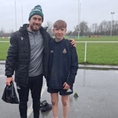 JJ Hanrahan (Irish Rugby Union Player) with Cameron Fitzpatrick (Rockwell College U15) at UL Bohemian RFC