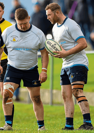 File photo: Winning try scoring Brendan Barron hatching out a plan with Kilfeacle teammate Simon Barry.