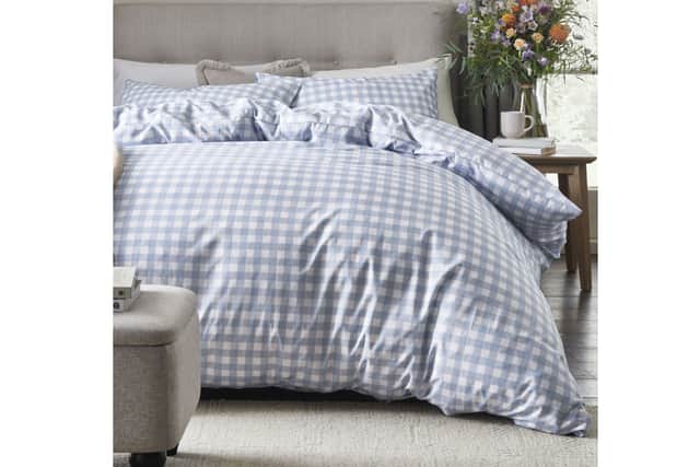 3. Duvet Cover and Pillowcase Set, Blue Gingham, from £12, Single, to £25, King, Next