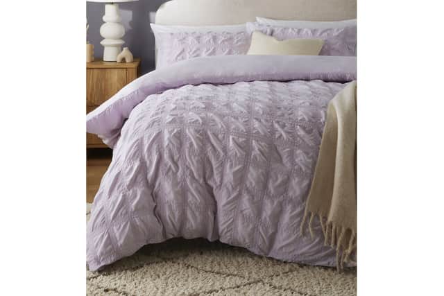 5. Supersoft Textured Duvet Cover and Pillowcase Set, Lilac Purple, from £25, Single, to £55, Super King, Next