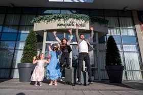 Celebrating their latest award at the Newpark Hotel