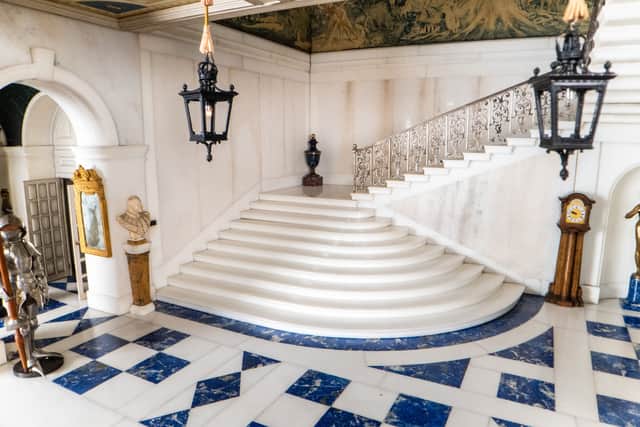 It was completed in 1924, with lavishly decorated bedroom suites for the King and Queen, a day nursery, a grand saloon with a pair of red velvet and silver thrones, a dining room and a sweeping staircase in an impressive marble-style entrance hall.