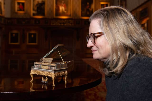 For the first time, the house’s interior has been filmed from a dolls’ eye view perspective with footage on the Royal Collection’s website, giving viewers the chance to explore settings including the Queen’s bedroom, library, kitchen and day nursery in closer detail.