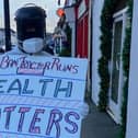 Tom Roche at the launch of his 'Ban Tractor Runs' campaign in Tullamore
