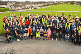 Volunteers and TLC co-founders JP McManus, Paul O’Connell and Helen O’Donnell gather in Garryowen for TLC8