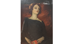 Hazel Lavery's daughter Alice Gwynn left three portraits to Rothe House of her family: her mother Lady Hazel Lavery, her stepfather Sir John Lavery and a childhood portrait of herself