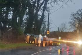 A picture from the scene of the collision