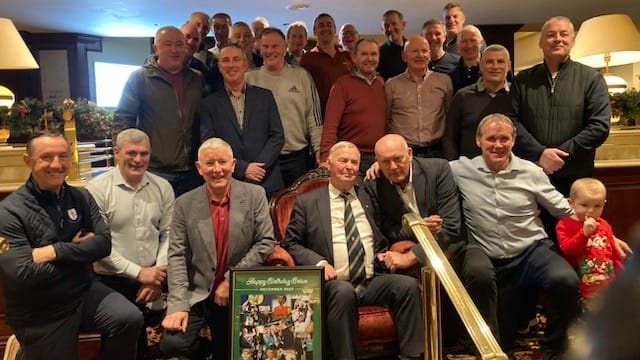 Brian McEniff joined by a host of former Donegal players on Friday night at Letterkenny's Mount Errigal Hotel